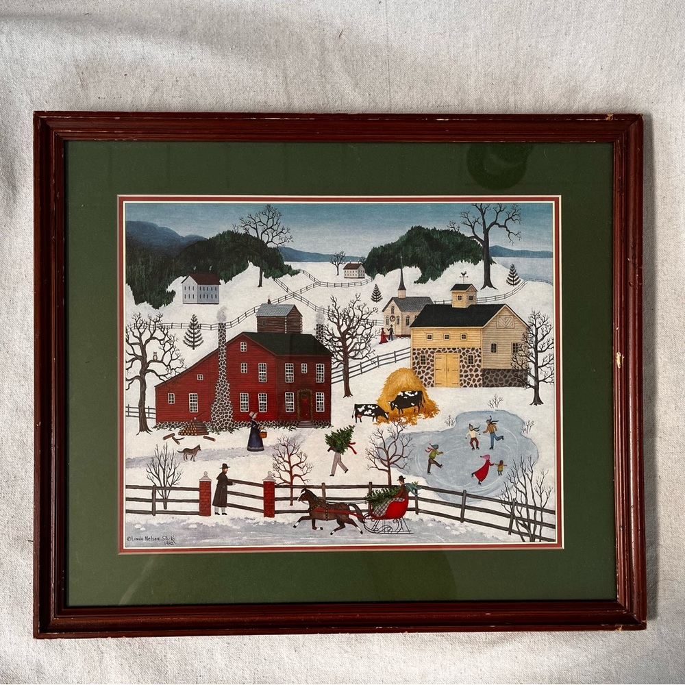 Linda Nelson stacks winter scene print